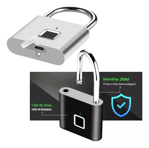 Cadeado Biométrico com Impressão Digital