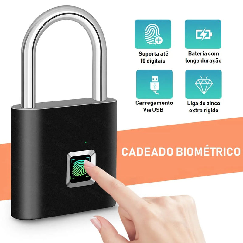 Cadeado Biométrico com Impressão Digital