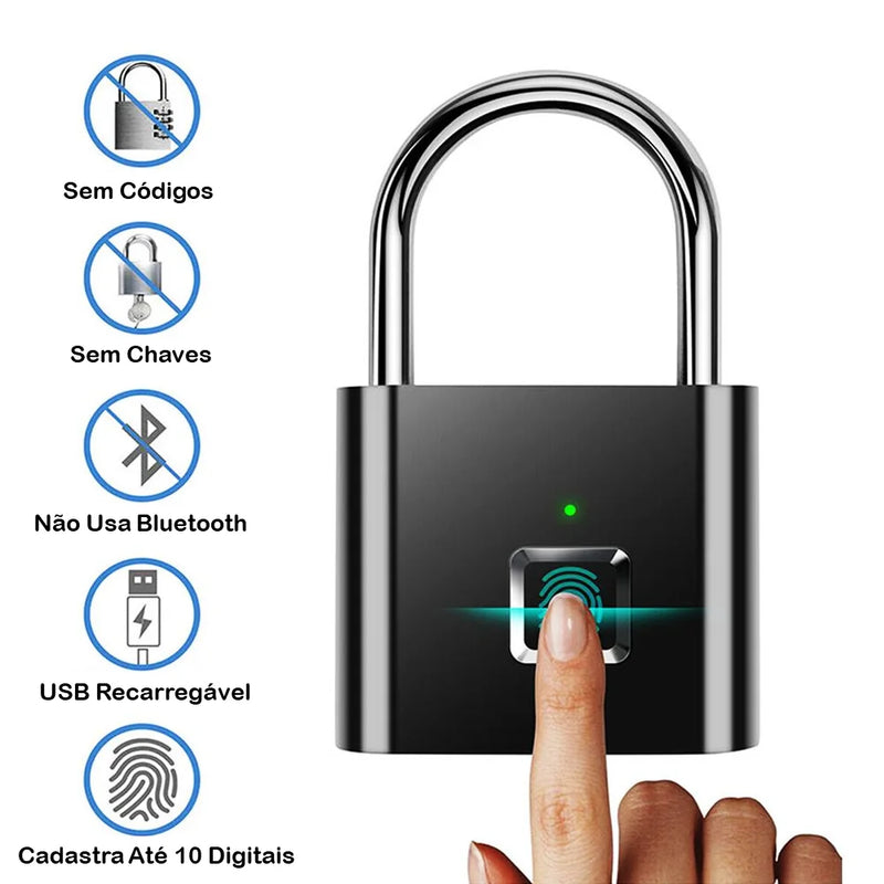 Cadeado Biométrico com Impressão Digital